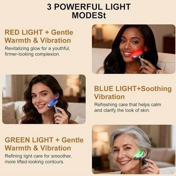 Red Light for Face and Neck, 7-in-1 Face Massager Tool